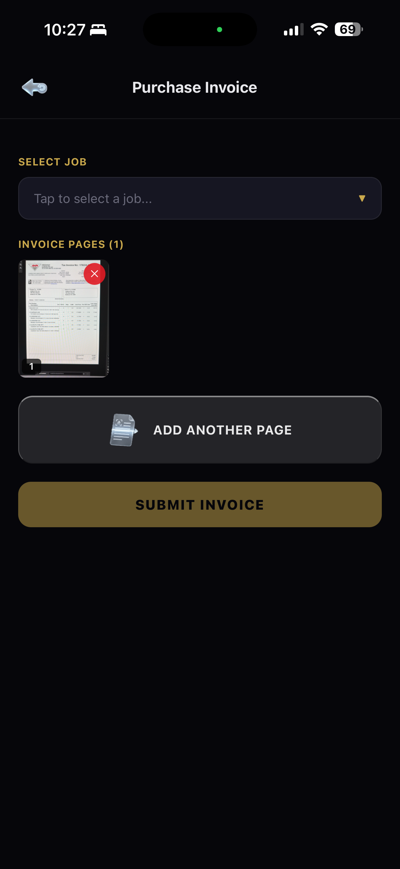 AXITRAQ App Purchase Invoice Capture