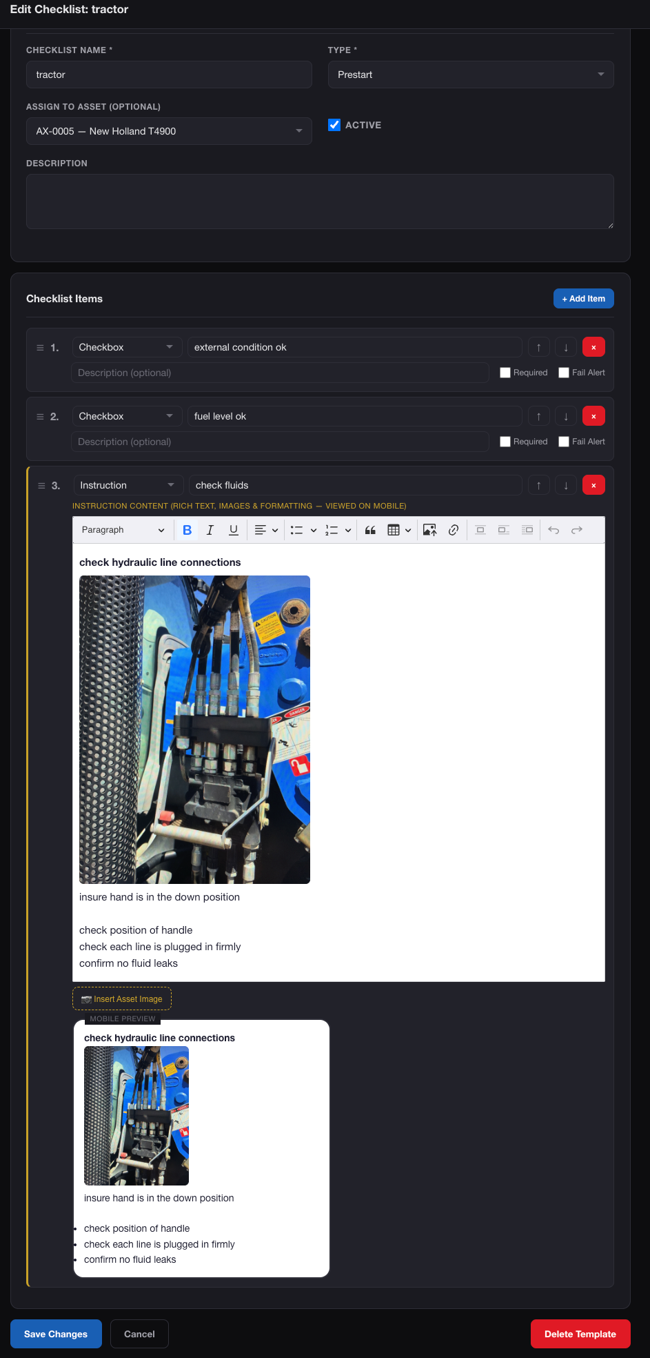 AXITRAQ Checklist Builder